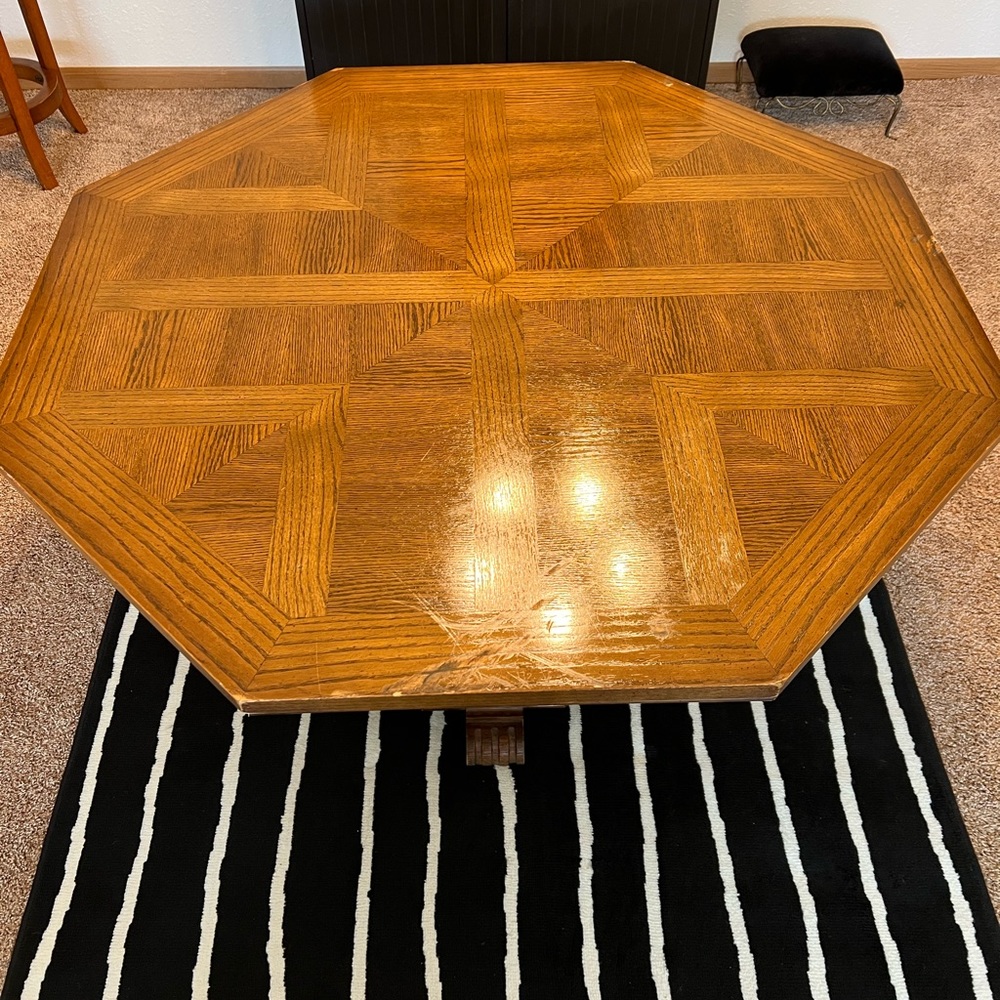 19th Century pure oak octagon clawfeet breakfast table.Will compliment your home